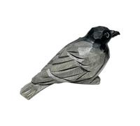 our fave Figurine Corbeau en tilleul avec profil d'oiseau sculpté, C | Profil d'oiseau noir défini, bois de tilleul sculpté à l'extérieur, accent décoratif à peindre pour une étagère intérieure ou