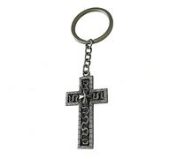 our fave Porte-clés en forme de croix de style rétro qui s'ouvre pour ranger de petits articles pour cadeaux et usage quotidien fabriqué à partir d'alliage porte-clés cadeau unique, noir/argenté