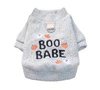 our fave Pull entrelacé adapté aux animaux de compagnie, plan sur le thème d'Halloween, substance en coton fin contre la contraction, confort constant, petit L pour chien, chat, citrouille