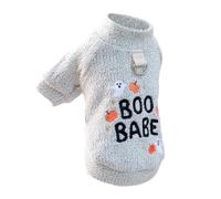 our fave Pull entrelacé adapté aux animaux de compagnie, plan sur le thème d'Halloween, substance en coton fin contre la contraction, confort constant, petit L pour chien, chat, citrouille