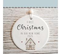 Our First Christmas in Our New Home Year 2025 1st Christmas in My New House Appartement Ornements de mariage Cadeau de pendaison de crémaillère Idée cadeau pour les propriétaires, cadeaux pour les