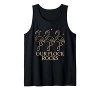 Our Flock Rocks Chic Outline Flamingo Design Minimal Black Débardeur