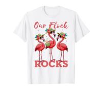 Our Flock Rocks Flamingo Beach Hawaii Party Summer Vacances T-Shirt