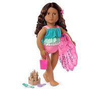 Our Generation - Accessoires de poupée de 46 cm - Palme de natation sirène et tenue de maillot de bain - Jouet de plage avec bouée gonflable en coquillages - Jeu de rôle - Jouet pour enfants à partir