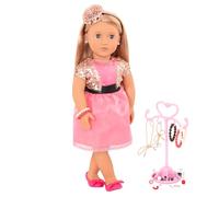 Our Generation - Audra - Poupée de 46 cm avec oreilles percées - Cheveux bruns et yeux bleus - Accessoires pour bijoux - Jouer à faire semblant - 3 ans et +