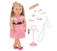 Our Generation - BD31080Z - Poupée Bijoux - Audra | Comprend robe, boléro, présentoir à bijoux, collier, bracelets, 2 bandeaux, Audra, Poupée à bijoux, Idée cadeau, 3 ans et +