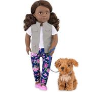 Our Generation - BD31202C1Z - Poupée avec Chien - Malia | Comprend Malia, un caniche, une tenue, des chaussures, une laisse, un collier avec médaille et des accessoires, 3 ans et +
