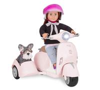 Our Generation By Battat- Vespa With Side Car - Vehicle With Working Lights & Horn Toys & Accessories For 18 Dolls- Ages 3 Years & Up