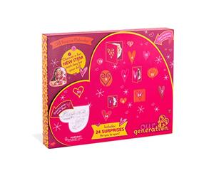 Our Generation - Calendrier surprise OG - Calendrier de l'Avent - 24 surprises et page de coloriage - Accessoires pour poupées de 46 cm - Jouer à faire semblant - 3 ans et +