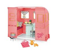 Our Generation - Camping-car R.V. Seeing You (rose) - Camping-caravane - Accessoires de cuisine et de cuisson - Véhicule de poupée de 46 cm - Jouer à faire semblant - 3 ans et +