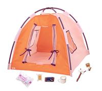 Our Generation - Camping de Nuit - Ensemble de Camping - Tente et Jeux Alimentaires - Accessoires pour poupées de 46 cm - Jouer à Faire Semblant - 3 Ans et +