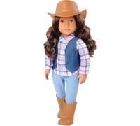 Our Generation - Carolyn - Poupée Cowgirl de 46 cm - Yeux Bruns et Cheveux Bruns ondulés réalistes - Jouets pour Jouer à Faire Semblant pour Enfants de 3 Ans et +