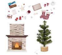 Our Generation - Célébration des fêtes - Meubles pour Maison de poupée - Cheminée et Sapin de Noël - Ensemble de décorations de Vacances - Accessoires pour poupées de 46 cm - 3 Ans et +