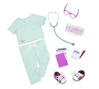 Our Generation - Chirurgien doux - Scrubs Outfit - Accessoires pour médecins - Vêtements pour poupées de 46 cm - Jouer à faire semblant - 3 ans et +