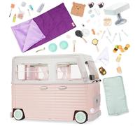 Our Generation - Croisière en camping-car à la campagne - Ensemble de jeu campeur 58 pièces - Véhicule jouet avec électronique - Accessoires pour poupées de 46 cm - Jouer à faire semblant - 3 ans et +