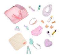 Our Generation - Des chiots heureux - Ensemble de soins pour animaux de compagnie - Porte peluche pour chien - Accessoires pour poupées de 46 cm - Jouer à faire semblant - 3 ans et +