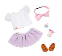 Our Generation Doux souhaits, Tenue de Cupcake d’Anniversaire 46 cm | Comprend 7 pièces au total : un haut, une jupe, un bandeau, une paire de chaussures, 5 ans et +