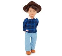 Our Generation Poupée garçon de 46 cm - Yeux Marron Noisette réalistes et Cheveux Bruns ondulés - Tenue Western et Chapeau Country - Jeu de Fantaisie - Jouet pour Enfants à partir de 3 Ans - Dustin