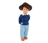 Our Generation Poupée garçon de 46 cm - Yeux Marron Noisette réalistes et Cheveux Bruns ondulés - Tenue Western et Chapeau Country - Jeu de Fantaisie - Jouet pour Enfants à partir de 3 Ans - Dustin