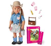 Our Generation - Lainey - Poupée Cowgirl de 46 cm - des Yeux Noisette et de Longs Cheveux blonds réalistes - Accessoires pour la Tenue et Les Soins du Cheval d'inspiration Western - 3 Ans et +