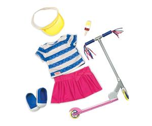 Our Generation - Mignon à Scooter - Vêtements pour poupées de 46 cm - Tenue de Sport - Accessoire pour Scooter - Haut et Jupe - 3 Ans et +
