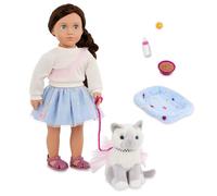 Our Generation - 18-inch Doll & Pet Cat Set - Plush Kitten Stuffed Animal - Pet Bed & Care Accessories - Pretend Play - Toys for Kids Ages 3 Years & Older - Mindy & Pepper