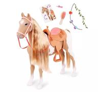 Our Generation - Palomino Hair Play Horse - Cheval marron à coiffer - Accessoires de coiffure colorés - Jouet pour enfants à partir de 3 ans