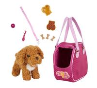 Our Generation - Porte-Chien Hop in - Peluche Chien Caniche - Sac de Transport pour Animaux de Compagnie - Accessoires pour poupées de 46 cm - Jouet en Peluche - 3 Ans et +