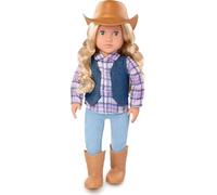 Our Generation - Ashleigh - Poupée Cowgirl de 46 cm - Yeux Gris et Cheveux blonds ondulés réalistes - Jouets pour Jouer à Faire Semblant pour Enfants de 3 Ans et +