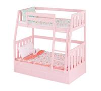 Our Generation - Rêves à deux - Lit superposé rose - Ensemble de literie sur le thème des papillons - Accessoires pour poupées de 46 cm - Jouer à faire semblant - 3 ans et +