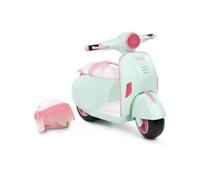 Our Generation Ride in Style, Trottinette pour poupée, Rose Ivoire | Comprend 1 trottinette et 1 casque; compatible avec la plupart des poupées de 46 cm; rose et ivoire, Scooter Rose; 5 ans et +
