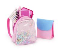 Our Generation Sac d'école de 46 cm et accessoires - Sac à dos avec confettis étoiles arc-en-ciel - Sac à déjeuner avec accessoires et nourriture fantaisie - Jouet pour enfants à partir de 3 ans