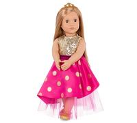 Our Generation Poupée Sarah Girl - Thème Princesse 45,7 cm avec diadème et Robe Scintillante - Comprend Un Ensemble de vêtements 4 pièces