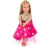 Our Generation Poupée Sarah Girl - Thème Princesse 45,7 cm avec diadème et Robe Scintillante - Comprend Un Ensemble de vêtements 4 pièces
