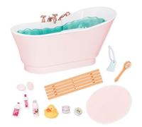 Our Generation - Set de bain et de bulles - Accessoires pour poupées de 46 cm - Set de baignoire - Sons de l'eau - Jouer à faire semblant - 3 ans et +