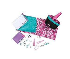 Our Generation - Set de soirée Pyjama - Sac de Couchage - Kit de Maquillage pour Jouets - Accessoires pour poupées de 46 cm - Jouer à Faire Semblant - 3 Ans et +