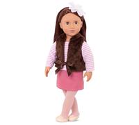 Our Generation - Sienne - Poupée de mode de 46 cm - Yeux bruns et cheveux bruns réalistes - Ensemble gilet en fausse fourrure - Jouer à faire semblant - 3 ans et +