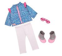 Our Generation Tenue Lovely Leopard | BD30481 | Ensemble élégant de vêtements de poupée avec Gilet matelassé, Pantalon, Bottes et Lunettes de Soleil | Convient pour poupées de 46 cm | À partir de 3