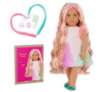 Our Generation - 18-inch Hair Grow Doll - Lifelike Hazel Eyes & Ultra-Long Rainbow Hair - Extendable Braid & Styling Accessories - Pretend Play - Tessie from Hair to There