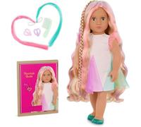 Our Generation - 18-inch Hair Grow Doll - Lifelike Hazel Eyes & Ultra-Long Rainbow Hair - Extendable Braid & Styling Accessories - Pretend Play - Tessie from Hair to There