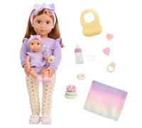 Our Generation - Tory & Riley - Poupée de baby-sitter - 18 pouces - Petite poupée avec accessoires de soin - Biberon interactif, bavoir et jouets - Jeu de simulation - Cadeaux pour enfants