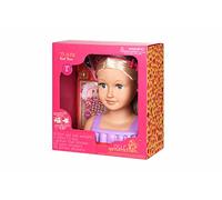 Our Generation - Trista - Tête de stylisme pour poupée - Cheveux blonds et Yeux Bleus - Jouer à Faire Semblant - Autocollants et Accessoires de décoration pour Cheveux - 3 Ans et +
