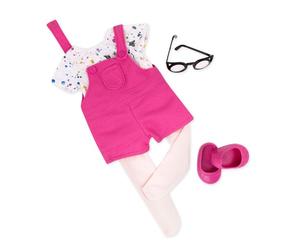 Our Generation - Un Peu d'amusement - Vêtements pour poupées de 46 cm - Ensemble de Salopettes - T-Shirt éclaboussures de Peinture - Jouer à Faire Semblant - 3 Ans et +