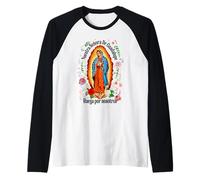Our Lady Virgen De Guadalupe Saint Virgin Mary Roses Flowers Manche Raglan