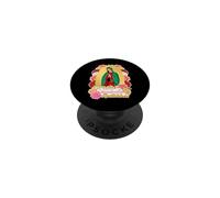 Our Lady Virgen De Guadalupe Saint Virgin Mary Roses Flowers PopSockets PopGrip Adhésif