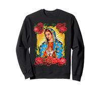 Our Lady Virgen De Guadalupe Saint Virgin Mary Roses Flowers Sweatshirt