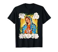 Our Lady Virgen De Guadalupe Saint Virgin Mary Roses Flowers T-Shirt