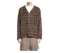 Our Legacy - Cardigan en Laine d'Alpaga à Carreaux - Homme - Pulls - Brun - Taille: XL