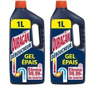 Ouragan Déboucheur Gel Epais 15 minutes 1 L (Lot de 2)