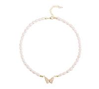 Ouran Collier de perles d'eau douce pour femme - Perles véritables - Bijou exquis de style baroque pour mère, fille, petite amie pour anniversaire, fête des mères, Saint-Valentin